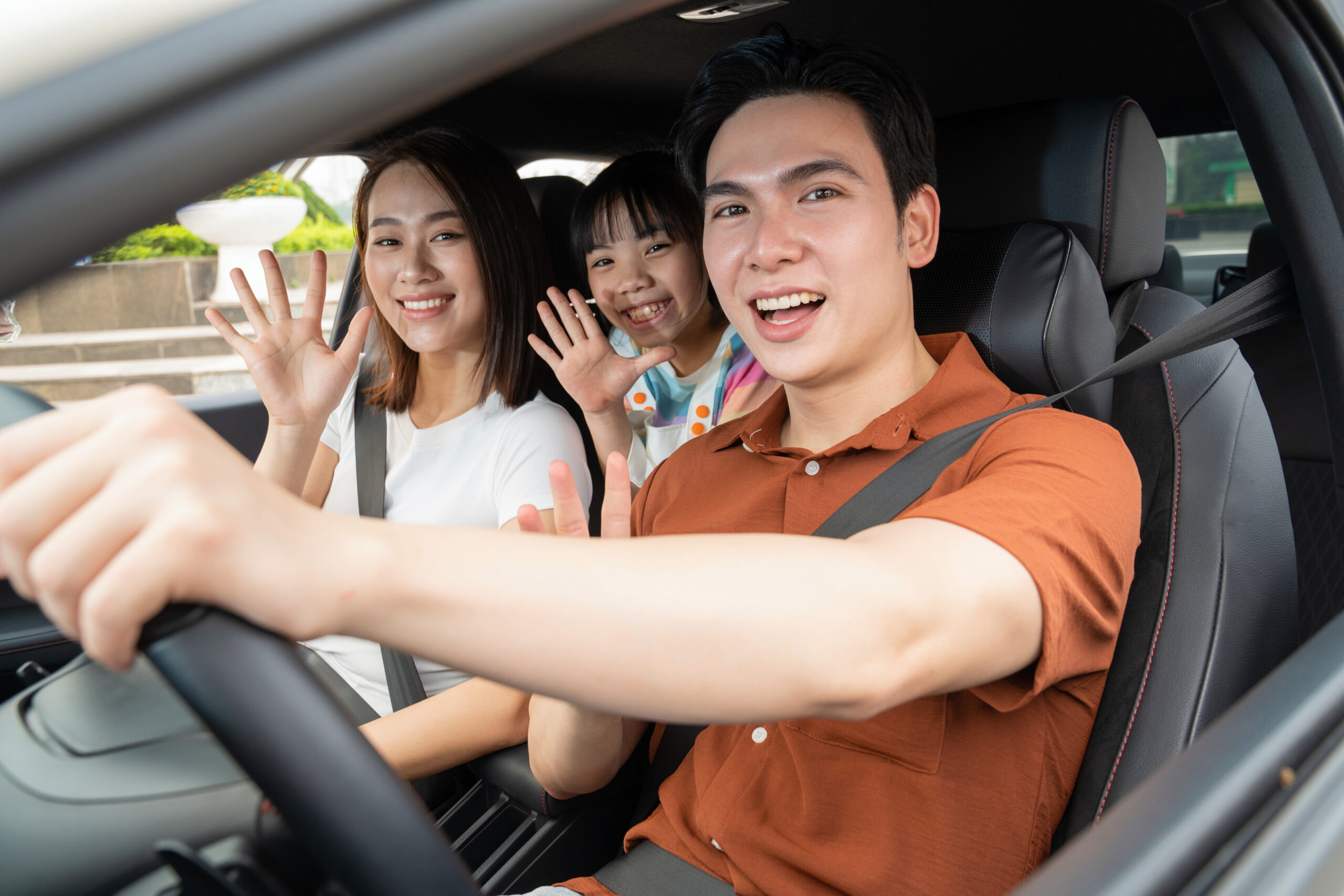 Image of young Asian family travel